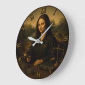 Judge Funny Mona Lisa Lawyer & Justice Gift ラージ壁時計 (傾斜)