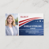 Judge Voter Election Campaign Photo QR Code 名刺 (正面)
