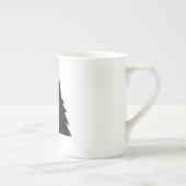 Judging Black Cat Funny Minimal Cat Design ボーンチャイナマグカップ (右)