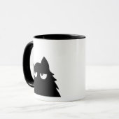 Judging Black Cat Funny Minimal Cat Design マグカップ (正面左)