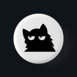 Judging Black Cat Funny Minimal Cat Design 缶バッジ<br><div class="desc">A funny minimalist black cat with a judging expression and unimpressed eyes. This sarcastic cat design perfectly captures that classic cat attitude everyone loves. Simple, clean, and expressive, this design is great for people who love cats with personality. Perfect for introverts, cat lovers, and anyone who enjoys humorous animal designs....</div>