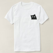 Judging Black Cat Funny Minimal Cat Design Tシャツ (デザイン正面)