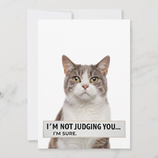 Judging Cat Sarcastic Quote Minimal Art シーズンカード (正面)