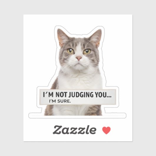 Judging Cat Sarcastic Quote Minimal Art シール (シート)