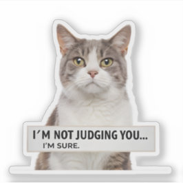 Judging Cat Sarcastic Quote Minimal Art シール