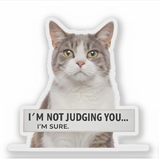Judging Cat Sarcastic Quote Minimal Art シール (正面)