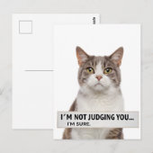 Judging Cat Sarcastic Quote Minimal Art ポストカード (正面/裏面)