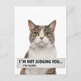 Judging Cat Sarcastic Quote Minimal Art ポストカード