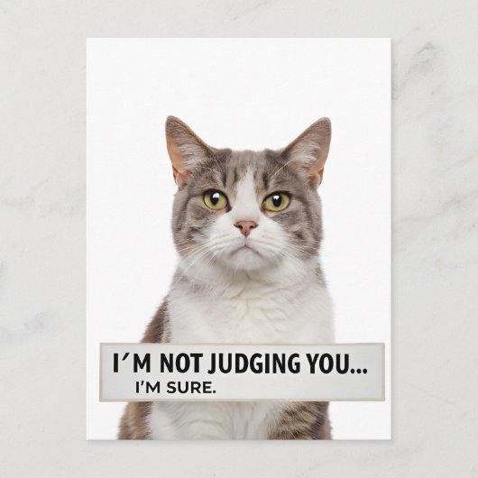 Judging Cat Sarcastic Quote Minimal Art ポストカード (正面)