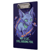 Judging Sphynx Cat Sci-Fi Cartoon Art クリップボード (左)