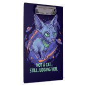 Judging Sphynx Cat Sci-Fi Cartoon Art クリップボード (右)