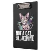 Judging Sphynx Cat UFO Alien Sarcastic Art クリップボード (左)