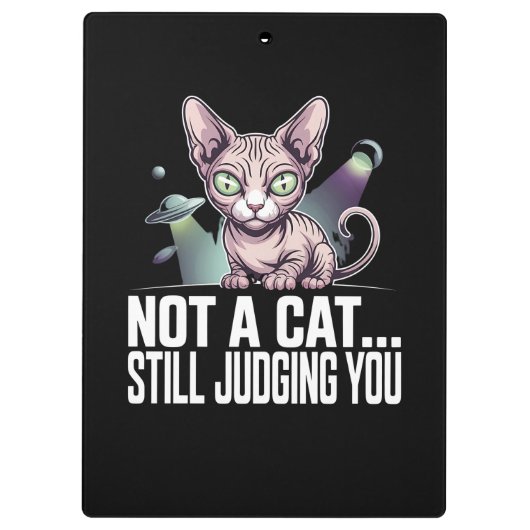 Judging Sphynx Cat UFO Alien Sarcastic Art クリップボード (裏面)