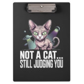 Judging Sphynx Cat UFO Alien Sarcastic Art クリップボード (正面)