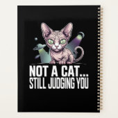 Judging Sphynx Cat UFO Alien Sarcastic Art プランナー手帳 (裏面)