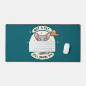 Judging Sphynx Cat UFO Sarcastic Cartoon Art デスクマット (キーボード&マウス)