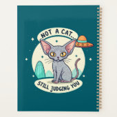 Judging Sphynx Cat UFO Sarcastic Cartoon Art プランナー手帳 (裏面)