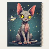 Judging Sphynx Cat UFO Space Cartoon Art プランナー手帳 (裏面)