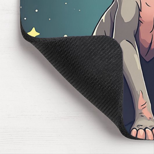 Judging Sphynx Cat UFO Space Cartoon Art マウスパッド (コーナー)