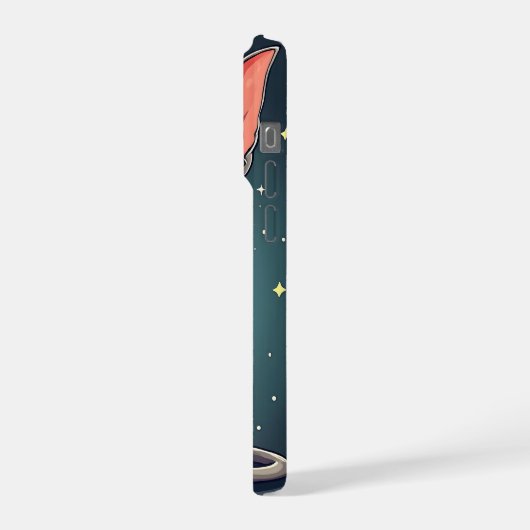 Judging Sphynx Cat UFO Space Cartoon Art iPhoneケース (左側面)