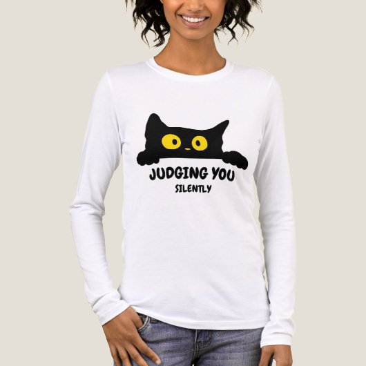 judging you silently cat humor meme  トライブレンドＴシャツ (正面)