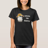 Judging You Silently – Cool Cat Meme Tシャツ (正面)