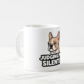Judging You Silently - Fawn Frenchie Sticker コーヒーマグカップ (正面左)
