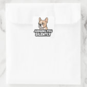 Judging You Silently - Fawn Frenchie Sticker スクエアシール (バッグ)