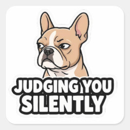 Judging You Silently - Fawn Frenchie Sticker スクエアシール