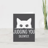 Judging You Silently - Funny Cat  カード (正面)