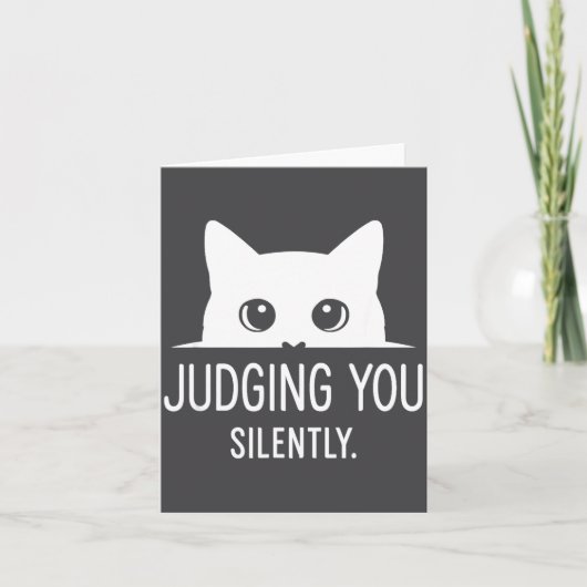 Judging You Silently - Funny Cat  カード (正面)