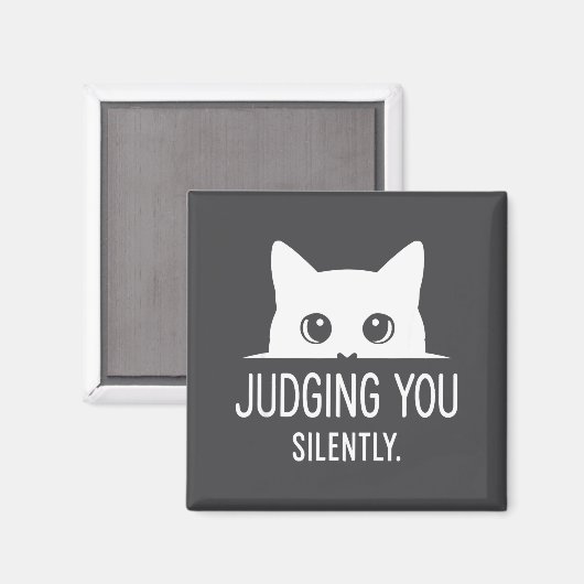 Judging You Silently - Funny Cat  マグネット (正面/裏面)