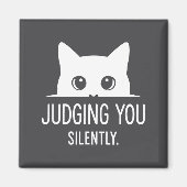 Judging You Silently - Funny Cat マグネット (正面)