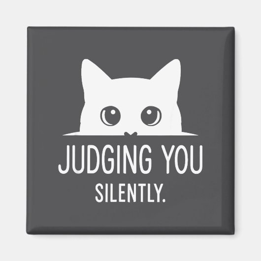 Judging You Silently - Funny Cat  マグネット (正面)