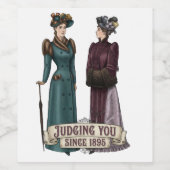 Judging You Since 1895 - Funny History Buff Gift ワインラベル (シングルラベル)