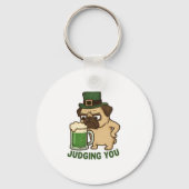 Judgy Funny Pug St.Patrick's Day キーホルダー (裏面)