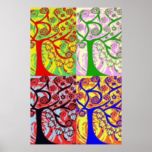Judica Hamsa Tree Of Life Sunriseポスター ポスター (正面)