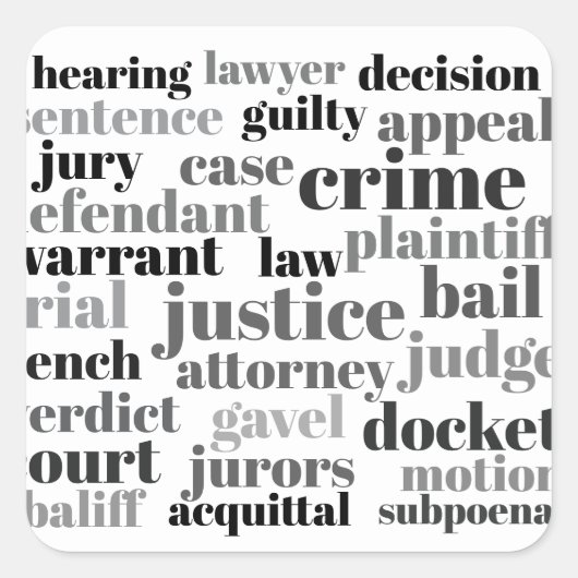 Judicial Legal Terns Word Cloud Design スクエアシール (正面)