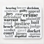 Judicial Legal Terns Word Cloud Design マウスパッド (正面)