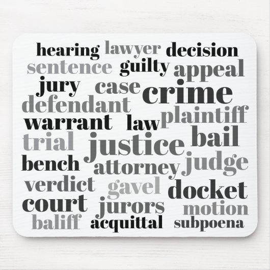 Judicial Legal Terns Word Cloud Design マウスパッド (正面)