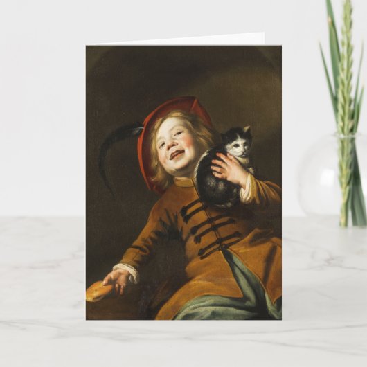 Judith Leysterによる赤い帽子をかぶった少年 カード (正面)
