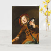 Judith Leysterによる赤い帽子をかぶった少年 カード (黄色い花)