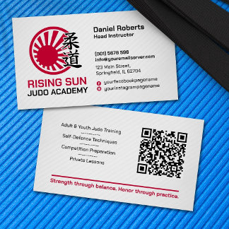 Judo academy instructor - Kanji and rising sun 名刺