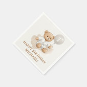  "Judo Bear’s First Belt" – 1st Birthday White  スタンダードカクテルナプキン (角)