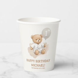  "Judo Bear’s First Belt" – 1st Birthday White  紙コップ