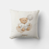 Judo Bear’s First Belt" – 1st Birthday White Belt クッション (正面)