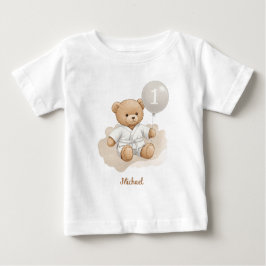 Judo Bear’s First Belt" – 1st Birthday White Belt ベビーTシャツ