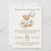 "Judo Bear’s First Belt" – 1st Birthday White Belt 招待状 (正面)