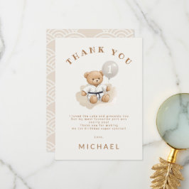 Judo Bear Turns One" – 1st Birthday 【Black-belt】 サンキューカード