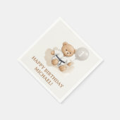 Judo Bear Turns One" – 1st Birthday 【Black-belt】 スタンダードカクテルナプキン (角)
